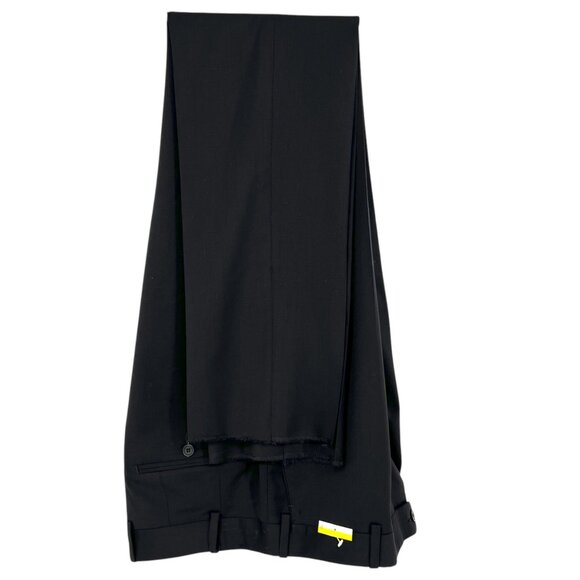 JB Britches Mens Black Wool Blend Dress Pants Waist Size 34R NWOT Unhemmed - Picture 3 of 9